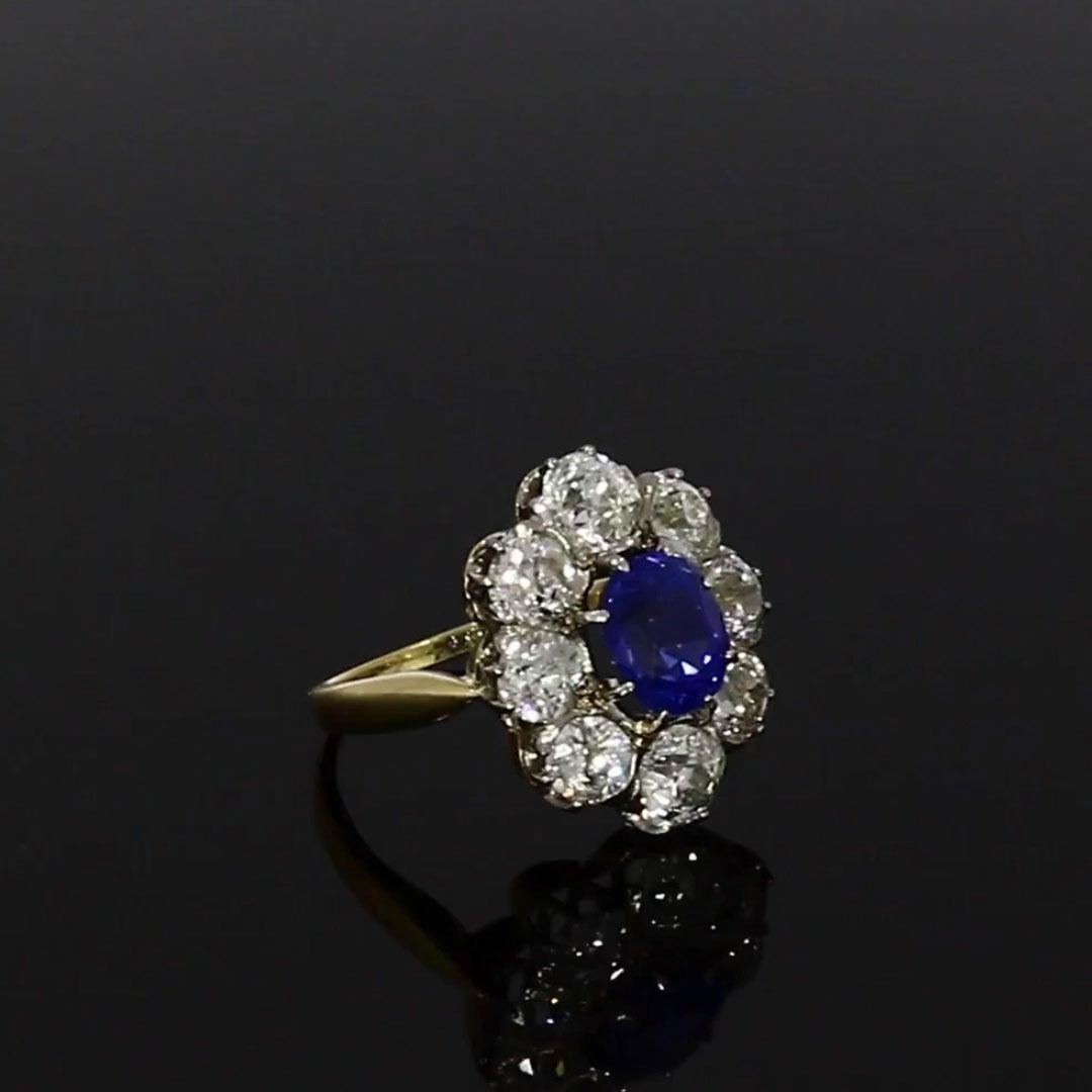 Victorian Kashmir Sapphire Ring | Antique & Period | Pragnell