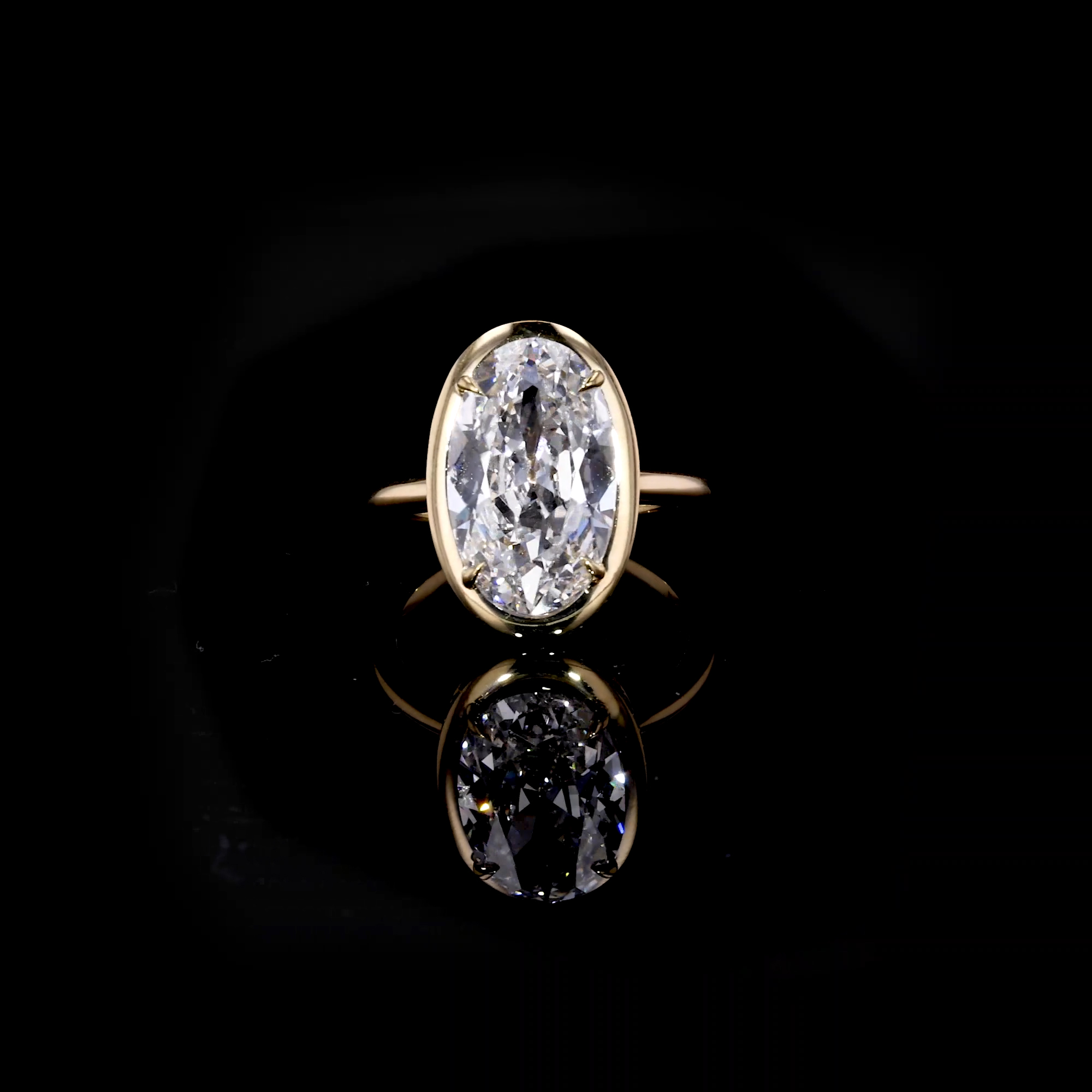 Masterpiece Skimming Stone 5.36ct Oval Diamond Solitaire Ring in 18ct ...