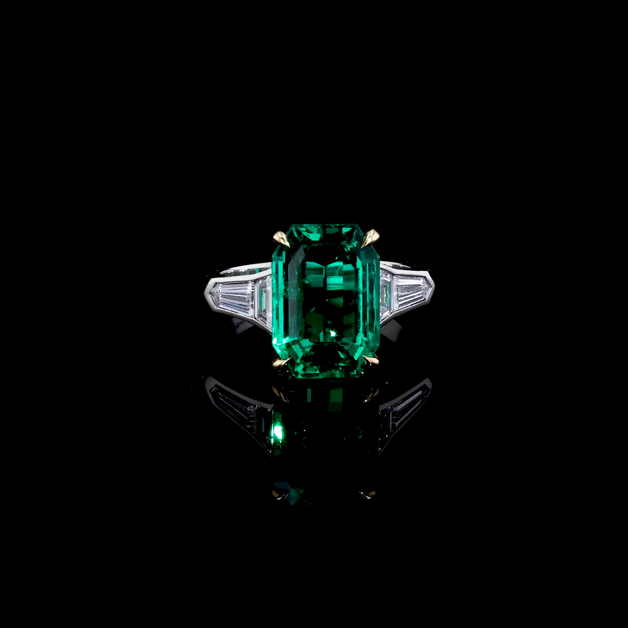 Masterpiece 5.55ct Muzo Emerald and Diamond Solitaire Ring in Platinum ...