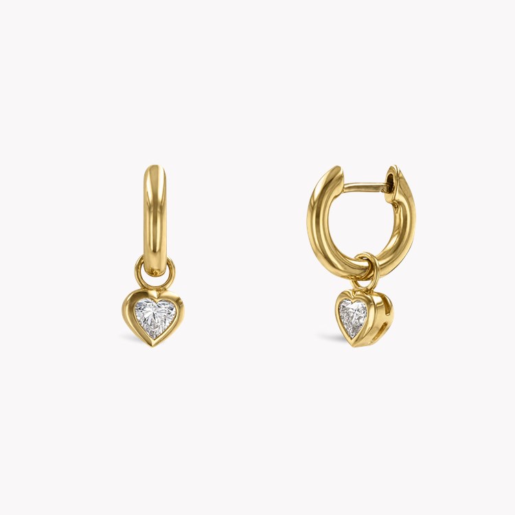 Sundance Heart Diamond Drop Hoop Drop Earrings Heart Cut, Rubover Set_1