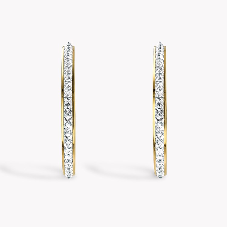 Rockchic 7.24ct Extra Large Diamond Hoop Earrings Princess Cut, Channel Set_2