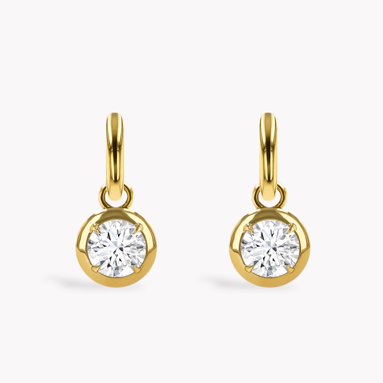 Skimming Stone 2.24ct Diamond Drop Hoop Earrings Brilliant cut, Claw set_2