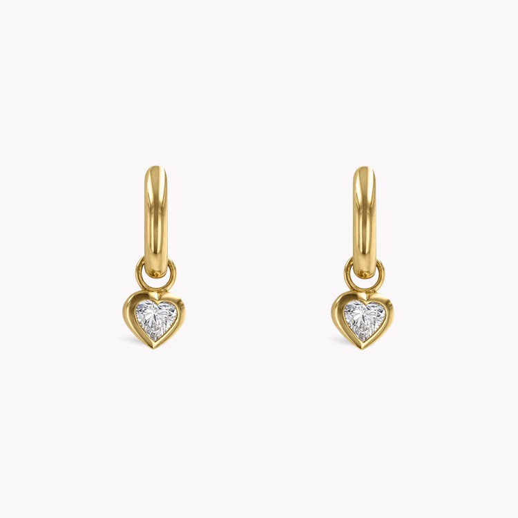 Sundance Heart Diamond Drop Hoop Drop Earrings Heart Cut, Rubover Set_2