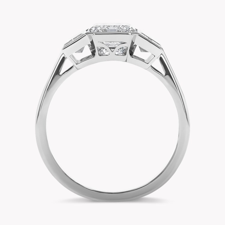 Kingdom 3.58ct Diamond Three Stone Ring Emerald Cut, Rubover Set_3