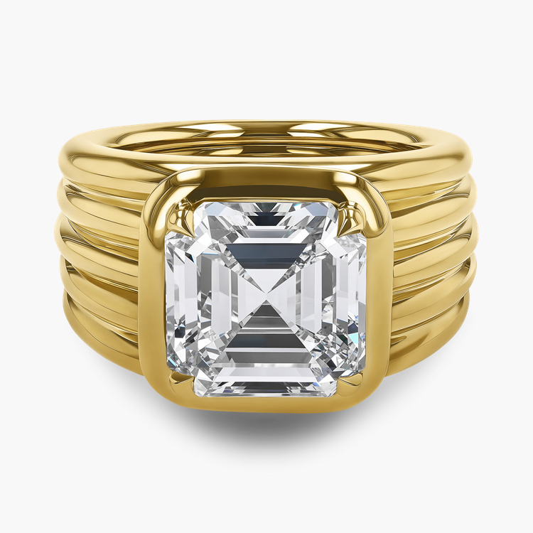 Masterpiece Weave Setting 5.06ct Diamond Solitaire Ring Asscher Cut, Claw Set_2