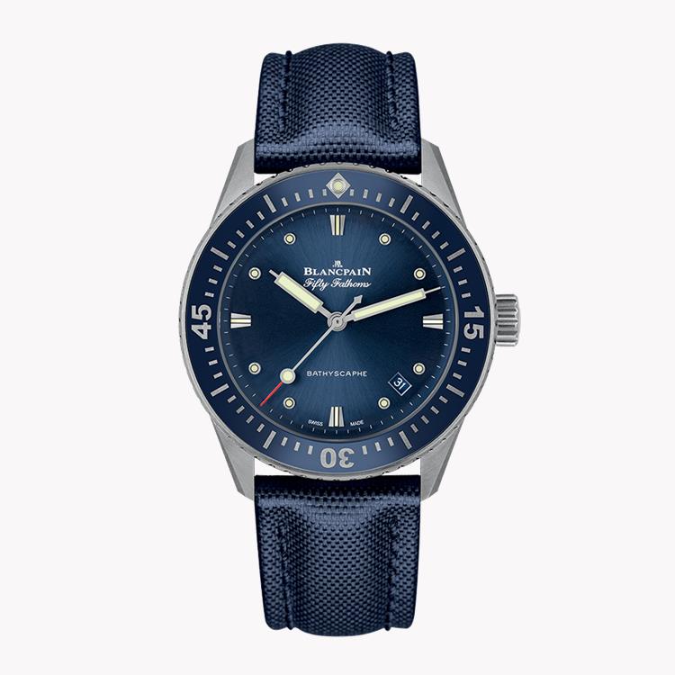 Blancpain Fifty Fathoms Bathyscaphe 38mm, Blue Dial, Baton Numerals_1