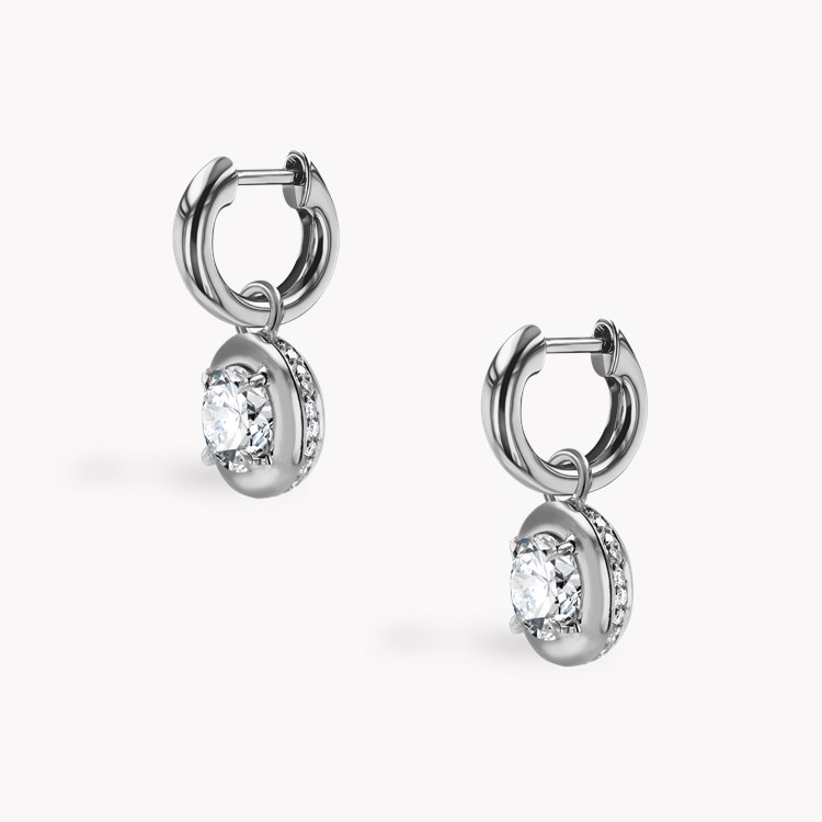 Skimming Stone 1.67ct Diamond Drop Hoop Earrings Brilliant cut, Claw set_3