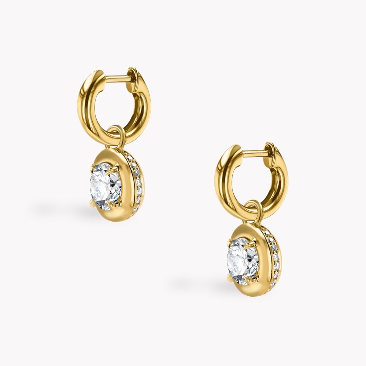 Skimming Stone 1.52ct Diamond Drop Hoop Earrings Brilliant cut, Claw set_3