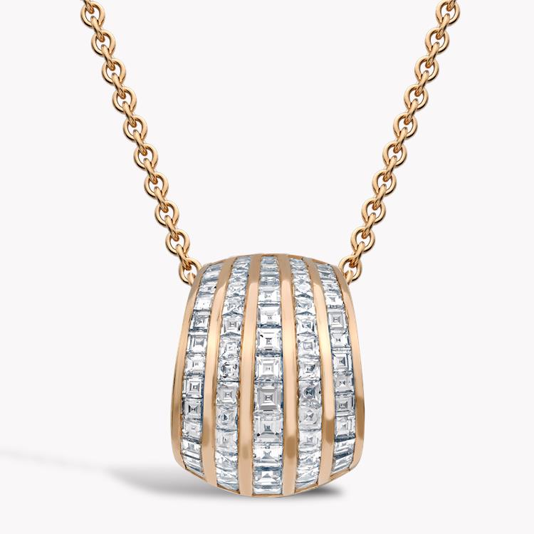 Manhattan Classic Five Row Diamond Pendant Carré & French Cut, Channel Set_1