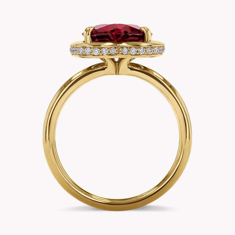 Skimming Stone 3.01ct Heartshape Mozambique Ruby and Diamond Ring Heartshape, Claw set_3