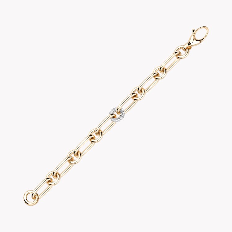 L'Arc Voyage Charm PM, 18K White Gold with Galerie Diamonds on Silk Cord Bracelet Méditerranéen Blue