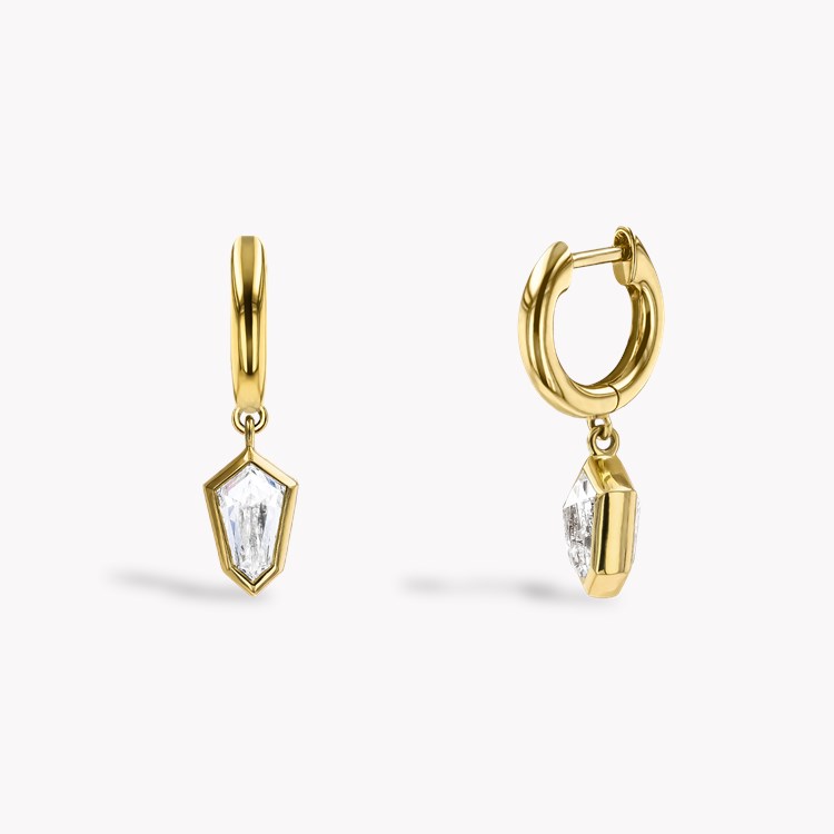 RockChic 1.22ct Inverted Kite Diamond Hoop Earrings Inverted Kite Cut, Rubover Set_1