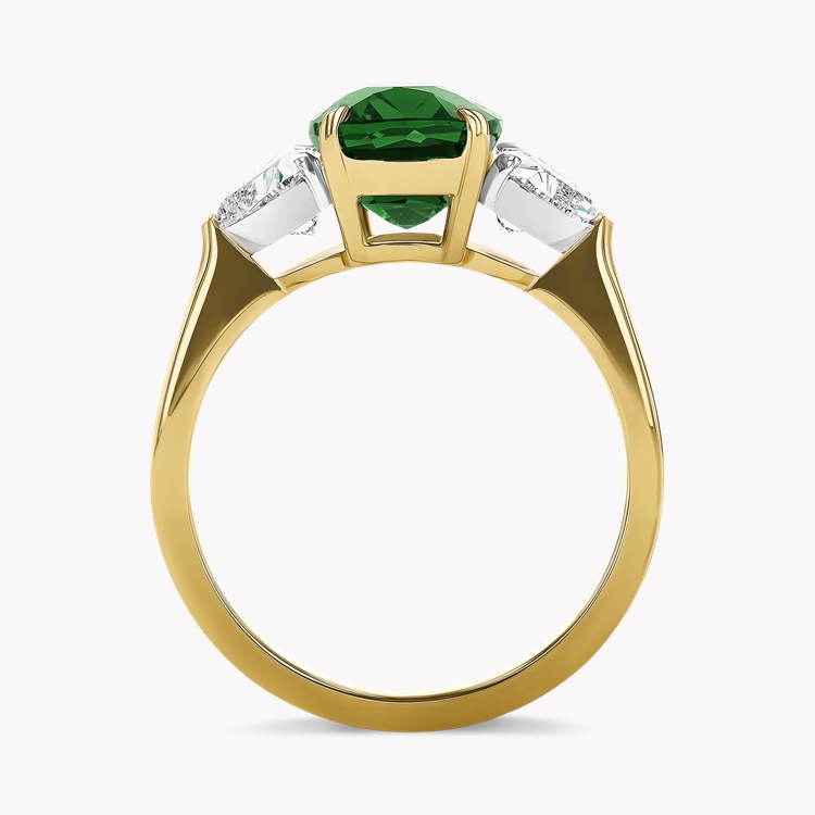 Venus Setting 4.87ct Emerald and Diamond Three Stone Ring Oval Cut, Claw Set_3