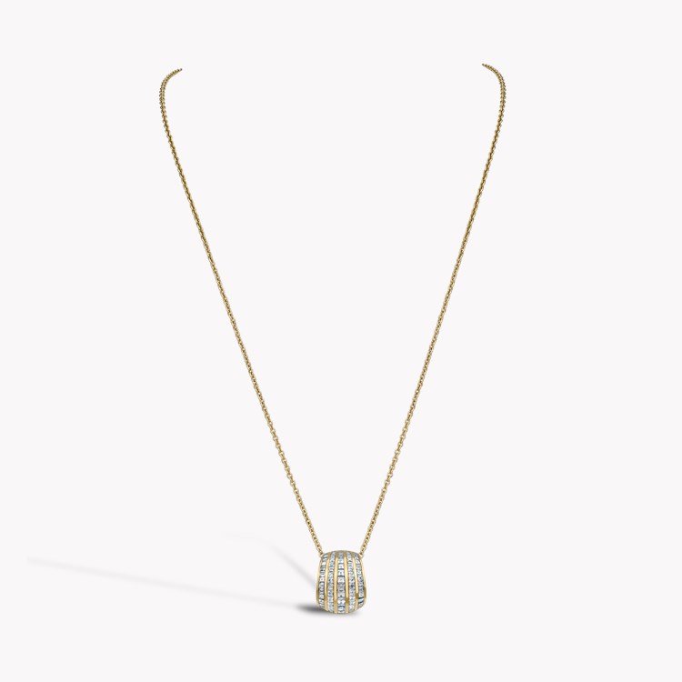 Manhattan Five Row Diamond Pendant Carre & French Cut, Channel Set_2