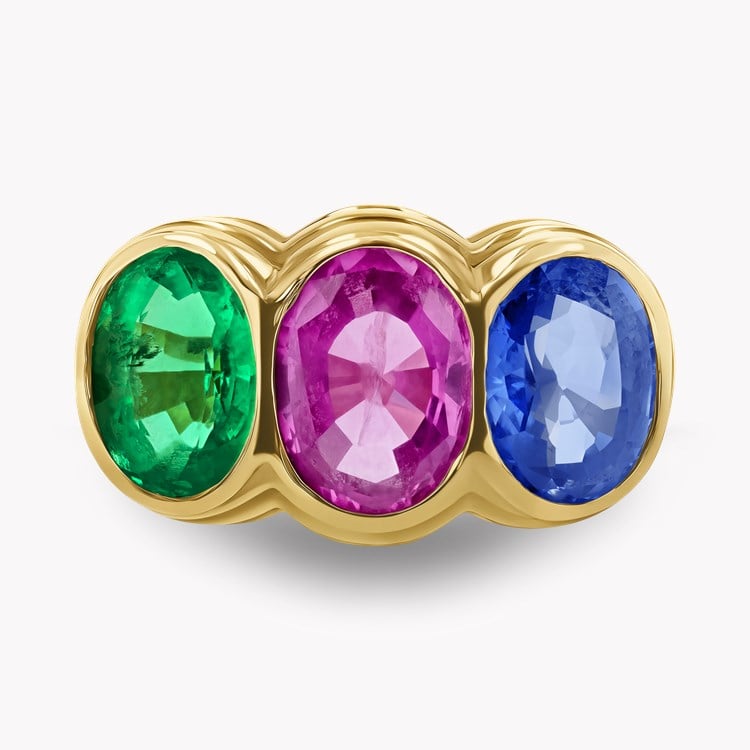 Bvlgari Sapphire, Ruby and Emerald Ring Oval Cut, Rubover Set_2