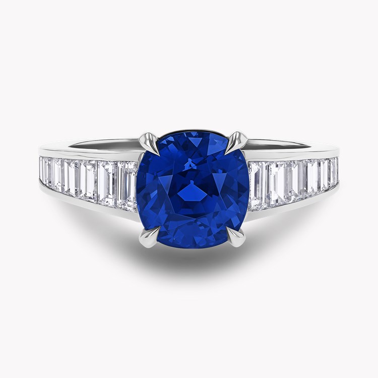 Masterpiece 2.99ct Burmese Sapphire and Diamond Ring Cushion modern cut, Claw set_2