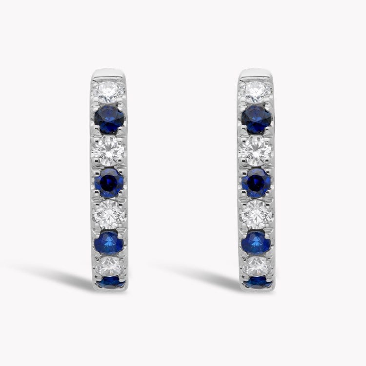 Sapphire & Diamond Half Hoop Earrings Brilliant cut, Claw set_2