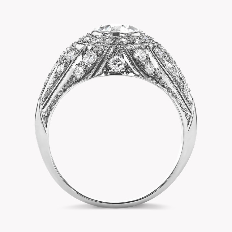 Retro Old Cut 0.90ct Diamond Bombé Ring Old European Cut, Rubover Set_3