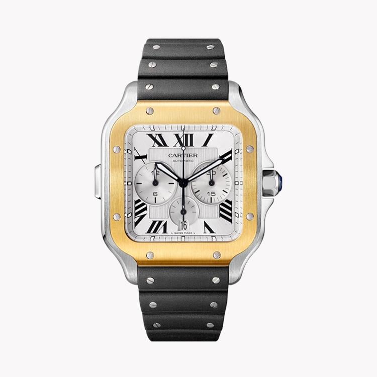 Cartier Santos 43.3mm, Silver Dial, Roman Numerals_2