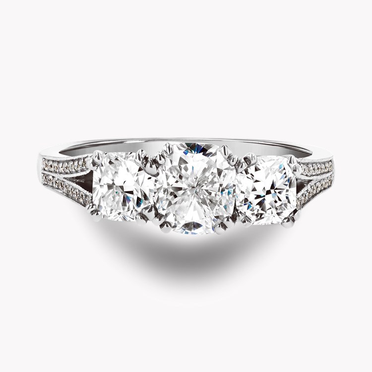 Imperial 1.92ct Diamond Three Stone Ring Cushion Cut, Claw Set_2