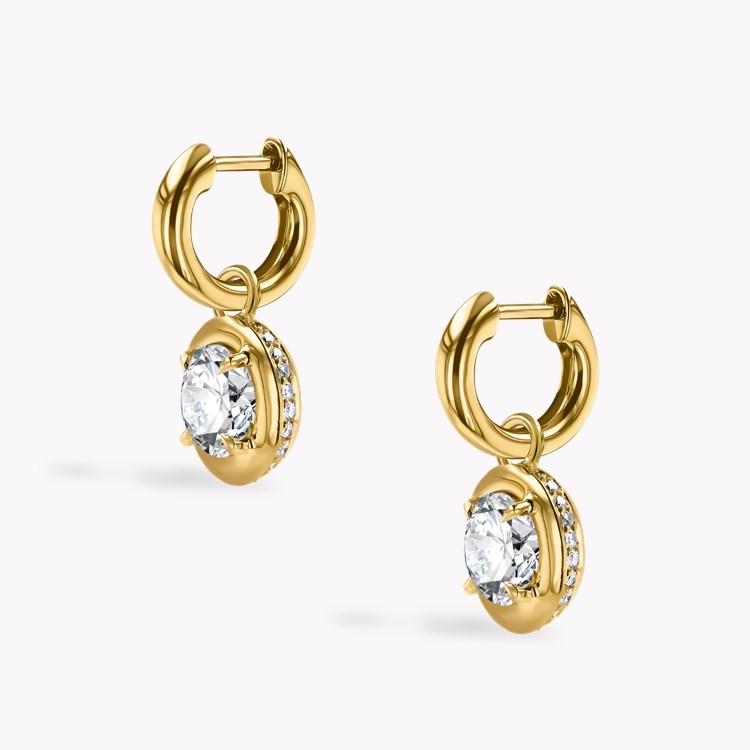 Skimming Stone 2.24ct Diamond Drop Hoop Earrings Brilliant cut, Claw set_3