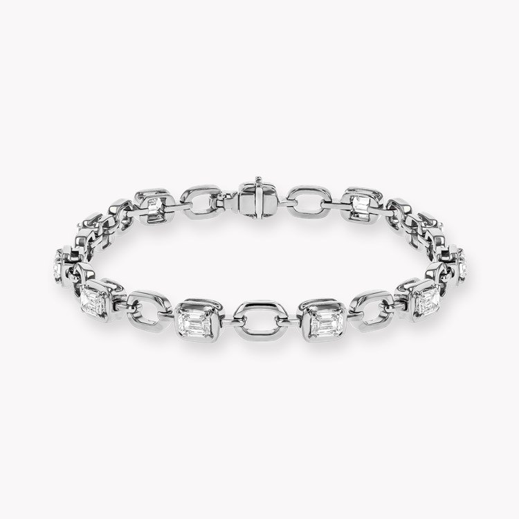 Skimming Stone 4.06ct Line Bracelet Emerald Cut, Claw Set_1