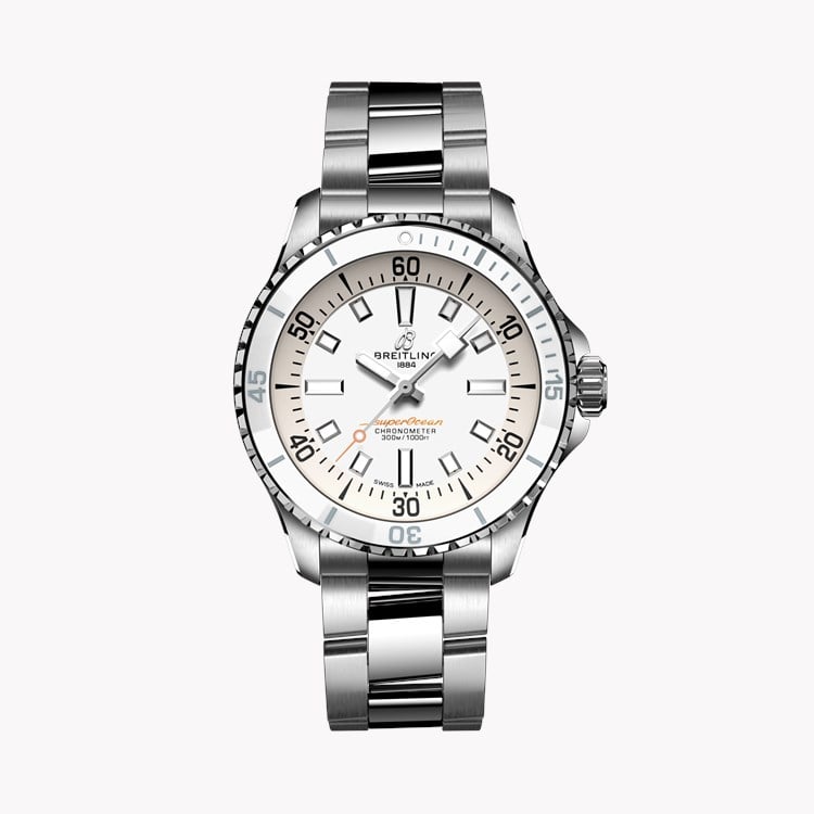 Breitling Superocean Automatic 36 A17377211A1A1 Watch 36mm White Dial Arabic Baton Numerals