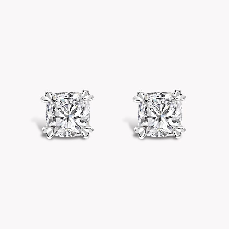 Windsor 1.51ct Cushion Cut Diamond Stud Earrings Cushion Cut, Claw Set_1