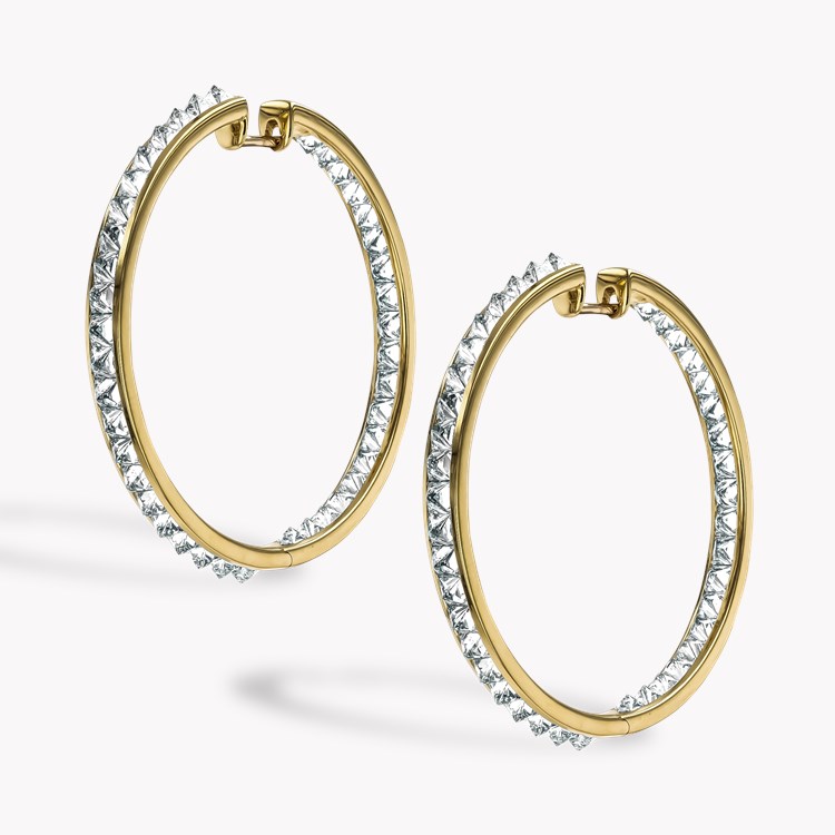 Rockchic 7.24ct Extra Large Diamond Hoop Earrings Princess Cut, Channel Set_3