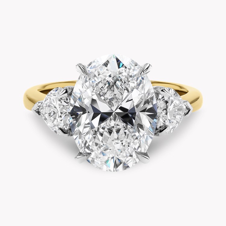 Venus Setting 5.01ct Diamond Three Stone Ring Oval Cut, Claw Set_2