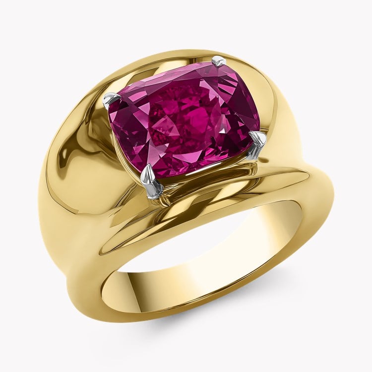 Cushion Cut 7.01ct Madagascan Pink Sapphire Bombe Ring Cushion modern cut, Claw set_1