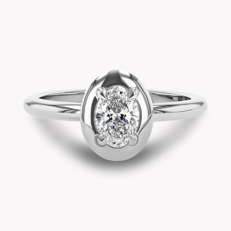 Skimming Stone 0.50ct Diamond Solitaire Ring Oval Cut, Claw Set_2