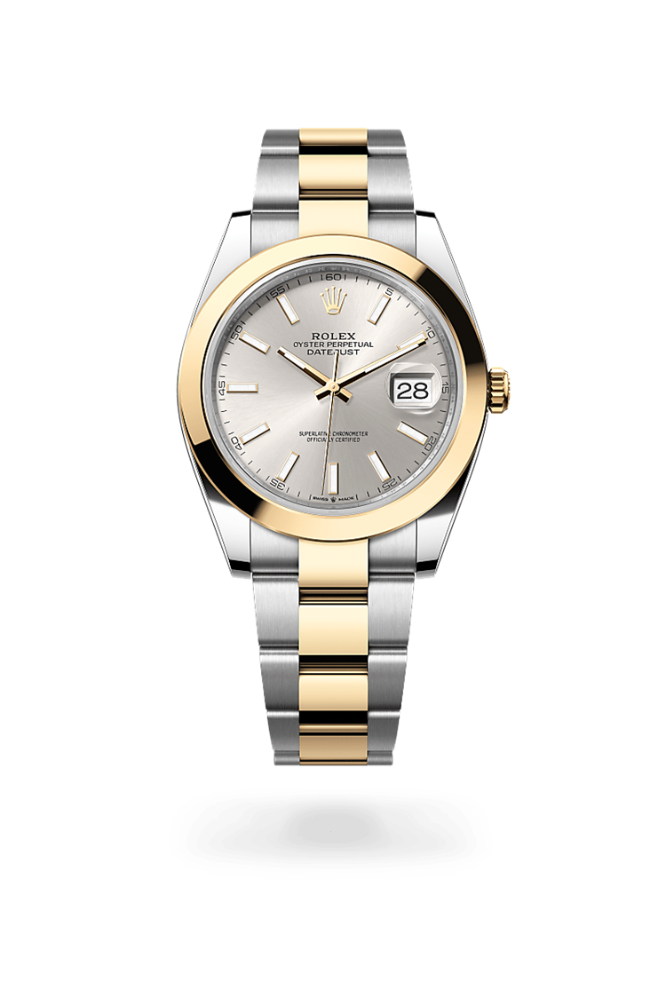 Rolex datejust silver and gold sale