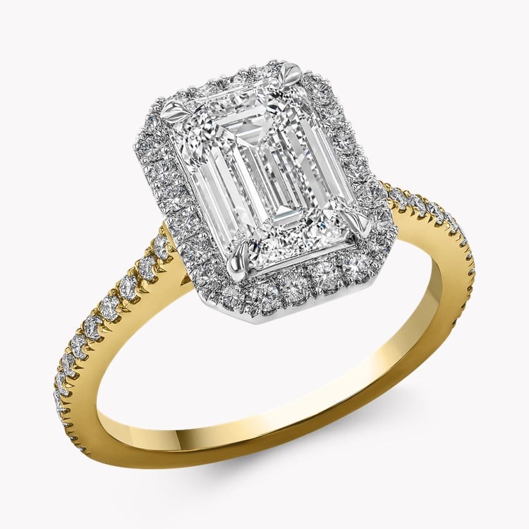 Classic 2.50ct Diamond Cluster Ring Emerald Cut, Claw Set_1