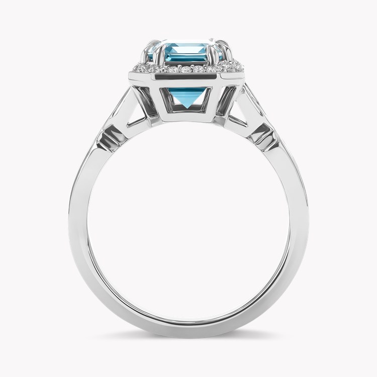 Lukusuzi 2.66ct Aquamarine and Diamond Cluster Ring Emerald Cut, Claw Set_3