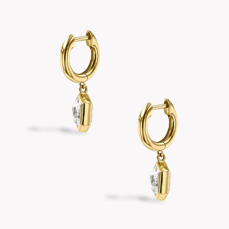 RockChic 1.22ct Inverted Kite Diamond Hoop Earrings Inverted Kite Cut, Rubover Set_3