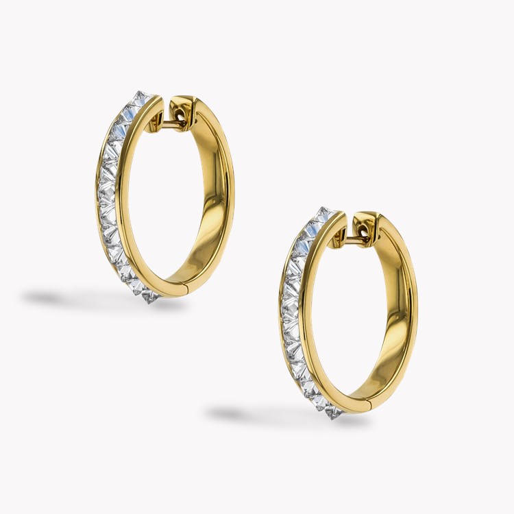 RockChic 2.00ct Inverted Diamond Hoop Earrings Princess Cut, Channel Set_3