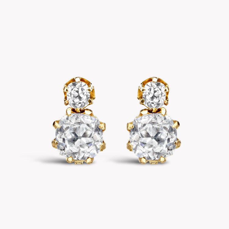 Victorian 2.32ct Diamond Drop Earrings Old Cut, Claw Set_1