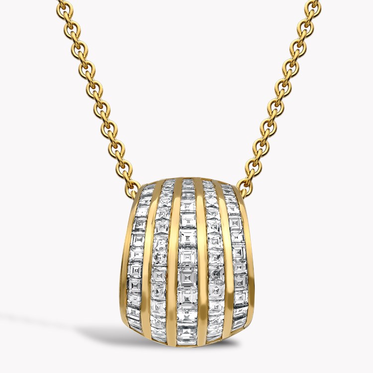 Manhattan Five Row Diamond Pendant Carre & French Cut, Channel Set_1