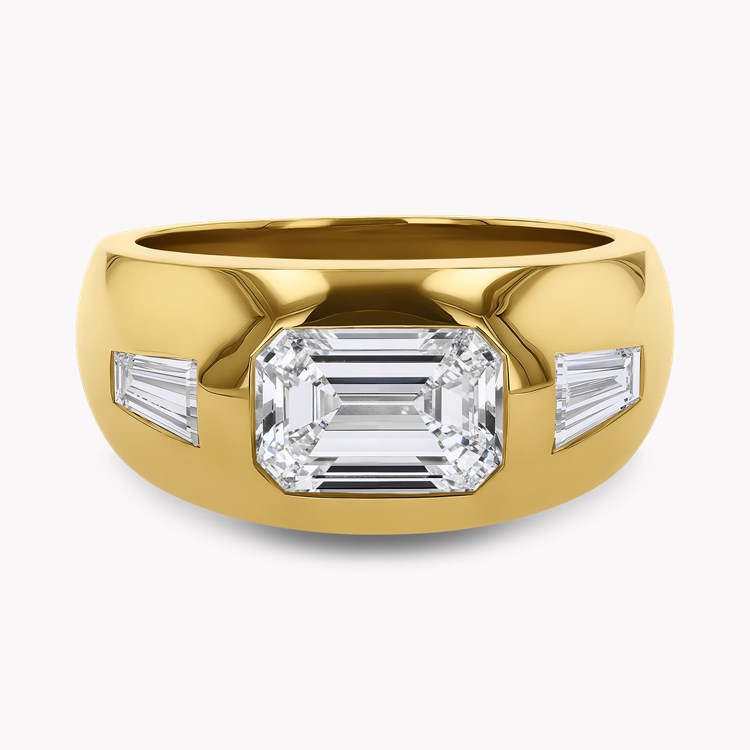 Stellar 2.07ct Diamond Bombe Ring Emerald Cut, Rubover Set_2