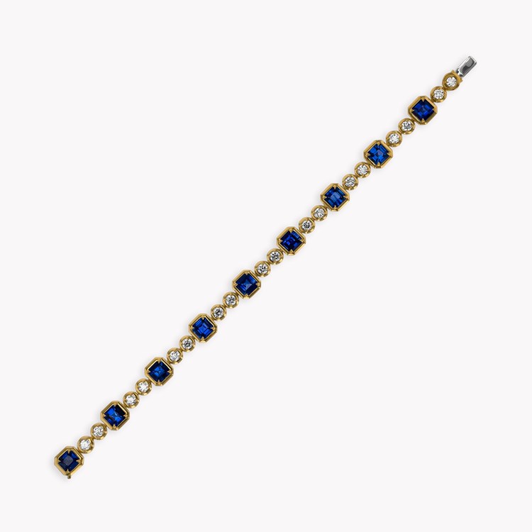 Masterpiece Skimming Stone 12.40ct Sapphire and Diamond Bracelet Octagon & Brilliant Cut, Claw Set_2