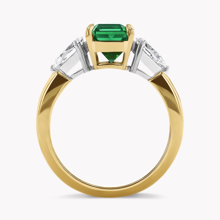 Octagon Cut 2.17ct Brazilian Emerald and Diamond Three Stone Ring Octagon Cut, Claw Set_3