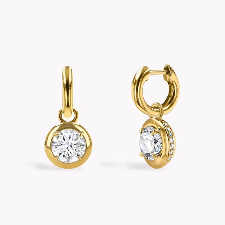 Skimming Stone 2.24ct Diamond Drop Hoop Earrings Brilliant cut, Claw set_1