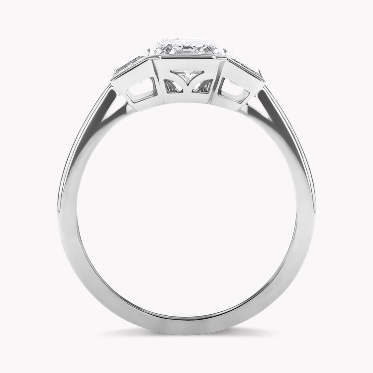 Kingdom 2.71ct Diamond Three Stone Ring Emerald Cut, Rubover Set_3