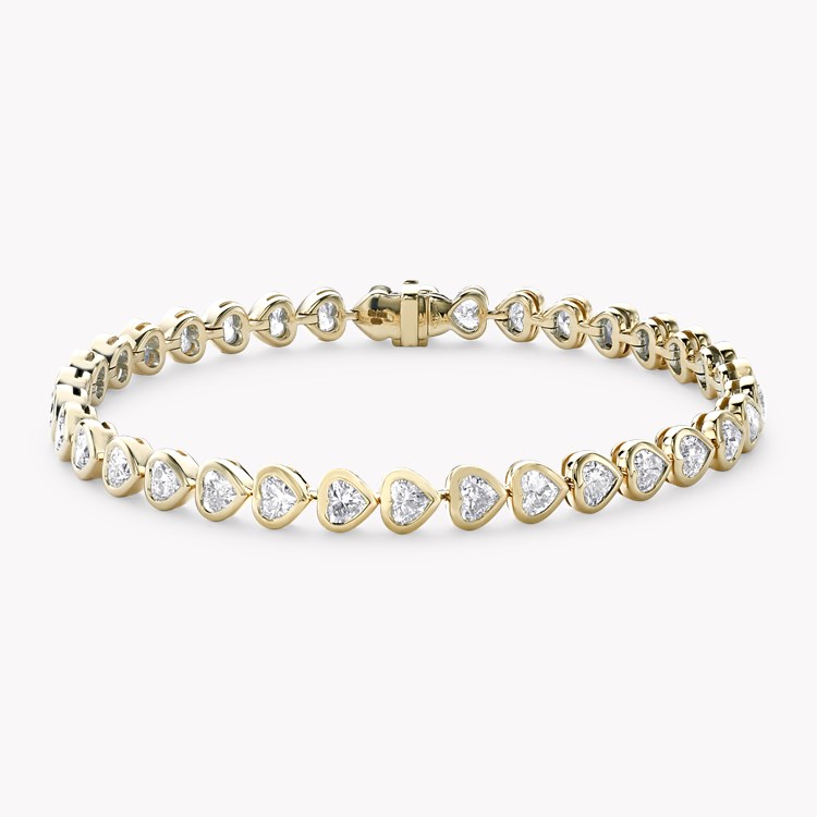 Sundance 6.63ct Heartshape Diamond Tennis Bracelet Heartshape, Rubover Set_1