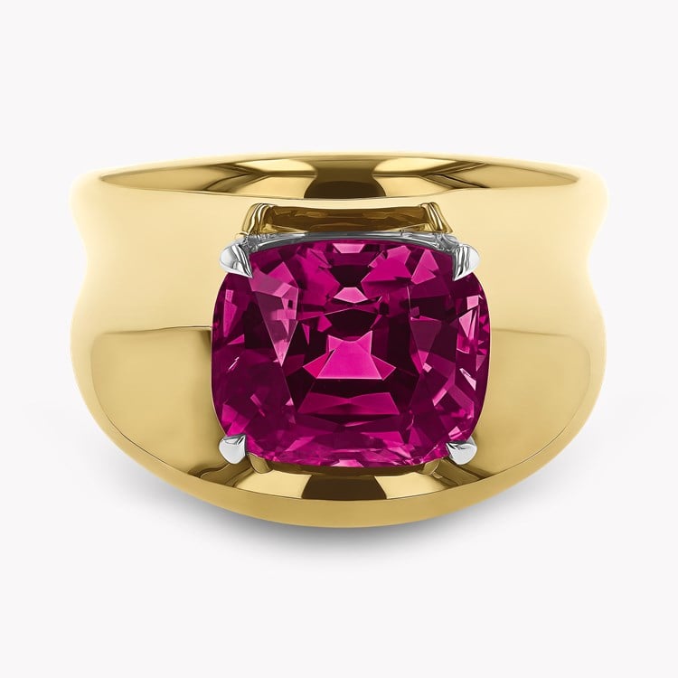 Cushion Cut 7.01ct Madagascan Pink Sapphire Bombe Ring Cushion modern cut, Claw set_2