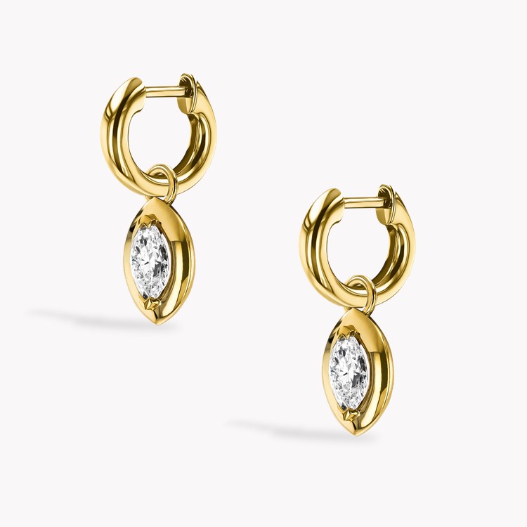 Skimming Stone 1.14ct Marquise Diamond Drop Earrings Marquise Cut, Claw Set_3