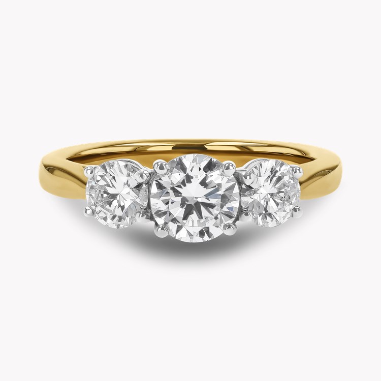 Classic 1.30ct Diamond Three Stone Ring Brilliant cut, Claw set_2