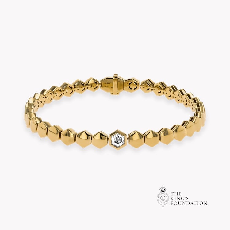 Honeycomb 0.31ct Diamond Bracelet Hexagonal Cut, Rubover Set_1