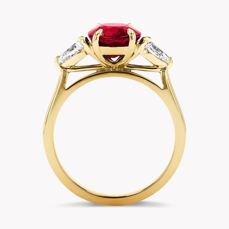 Mozambique 3.03ct Ruby and Diamond Three Stone Ring Oval Cut, Claw Set_3